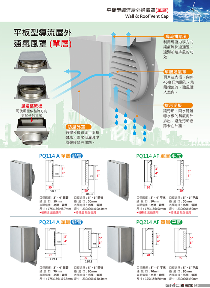 Flat Wall vent caps